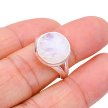 StarGems  Natural Moonstone Handmade 925 Sterling Silver Ring 8 F2751