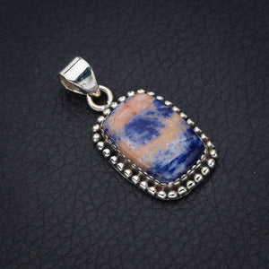 StarGems  Natural Sodalite Handmade 925 Sterling Silver Pendant 1.25" F4993