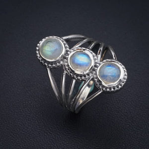 StarGems  Natural Moonstone Handmade 925 Sterling Silver Ring 7.75 F2754