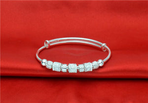 StarGems  Adjustable Prayer Wheels Handmade 999 Sterling Silver Bangle Bracelet For Women Cb0217