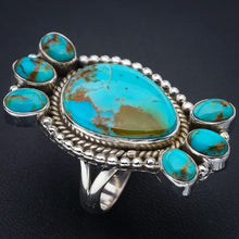 StarGems  Natural Turquoise Handmade 925 Sterling Silver Ring 8.75 F0410