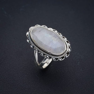 StarGems  Natural Moonstone Handmade 925 Sterling Silver Ring 6.75 F0789