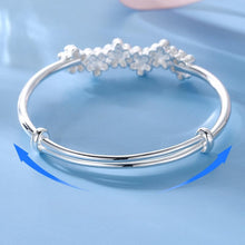 StarGems  Adjustable Multi Flower Handmade 999 Sterling Silver Bangle Bracelet For Women Cb0192