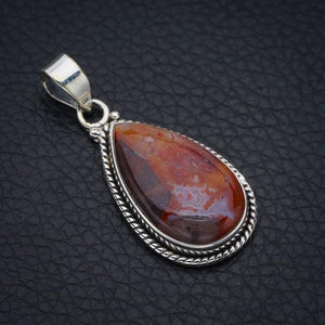 StarGems® Natural Crazy Lace Agate Handmade 925 Sterling Silver Pendant 1.5" F4260