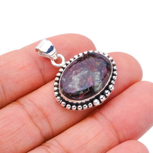 StarGems  Natural Eudialite Handmade 925 Sterling Silver Pendant 1.25" F4785