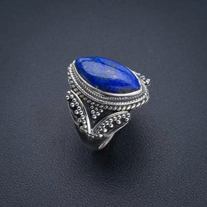 StarGems® Natural Lapis Lazuli Handmade 925 Sterling Silver Ring 6.75 F0036