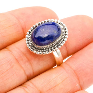 StarGems  Natural Lapis Lazuli Handmade 925 Sterling Silver Ring 8.5 F0034