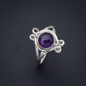 StarGems® Natural Amethyst Handmade 925 Sterling Silver Ring 8.25 F2888