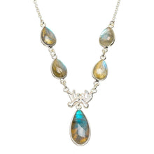 StarGems  Natural Blue Fire Labradorite Handmade Unique Handmade Necklace 17.5" A3203