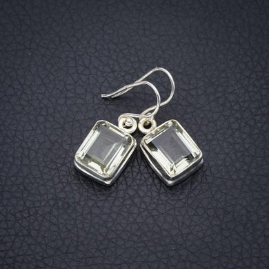 StarGems  Natural Green Amethyst Handmade 925 Sterling Silver Earrings 1.25