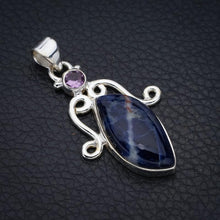 StarGems  Natural Sodalite Amethyst Handmade 925 Sterling Silver Pendant 1.75" F4456