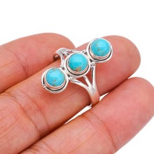 StarGems  Natural Turquoise Handmade 925 Sterling Silver Ring 9.25 F2361