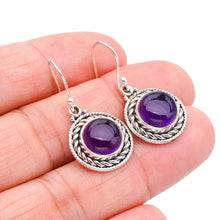 StarGems  Natural Amethyst Handmade 925 Sterling Silver Earrings 1.25" F5606