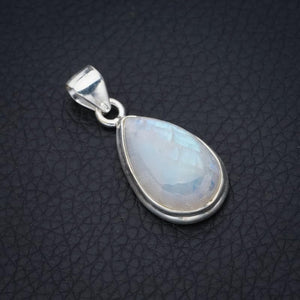 StarGems® Natural Moonstone Handmade 925 Sterling Silver Pendant 1.25" F5016