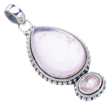 StarGems  Natural Rose Quartz Handmade 925 Sterling Silver Pendant 2" F5273