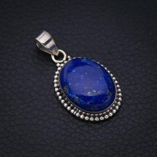 StarGems  Natural Lapis Lazuli Handmade 925 Sterling Silver Pendant 1.5" F5367