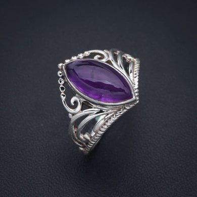 StarGems  Natural Amethyst Crown Handmade 925 Sterling Silver Ring 10 F2872