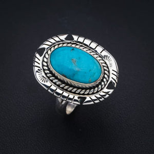 StarGems  Natural Turquoise Pigeon Handmade 925 Sterling Silver Ring 8.5 F2312