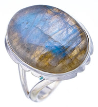 StarGems® Natural Labradorite Handmade 925 Sterling Silver Ring 8.25 F3002