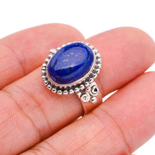 StarGems  Natural Lapis Lazuli Handmade 925 Sterling Silver Ring 8 F1830