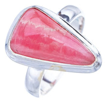 StarGems  Natural Rhodonite Handmade 925 Sterling Silver Ring 8.25 F0399