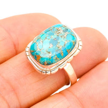 StarGems® Natural Copper Turquoise Handmade 925 Sterling Silver Ring 8.75 E9395