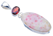 StarGems  Natural Rhodonite GarnetHandmade 925 Sterling Silver Pendant 1.75" F3781