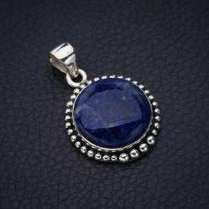 StarGems  Natural Sodalite Handmade 925 Sterling Silver Pendant 1.25" F5201