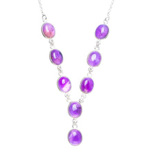 StarGems® Natural Amethyst Handmade Unique 925 Sterling Silver Necklace 17+1" Y5486