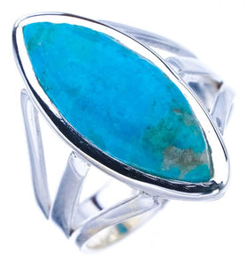 StarGems  Natural Turquoise Handmade 925 Sterling Silver Ring 6.5 F1001