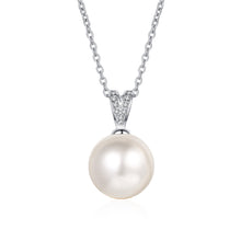 StarGems  10mm River Pearl Minimalist 0.045cttw Moissanite 925 Silver Platinum Plated Necklace 40+5cm NX063