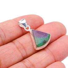 StarGems  Natural Ruby Zoisite Handmade 925 Sterling Silver Pendant 1.25" F4642