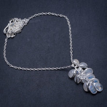 Natural Rainbow Moonstone Handmade Vintage 925 Sterling Silver Gemstone Necklace 17 1/4" U2460