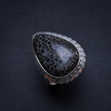 Natürlicher Septarien-Geode, handgefertigter mexikanischer Ring aus 925er Sterlingsilber, US-Größe 6 T8081
