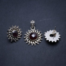 Amethyst Handmade Indian 925 Sterling Silver Jewelry Set, Earrings Stud:3/4" Pendant:1 1/4" T8882