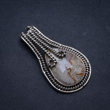 Natural Crazy Lace Agate Handmade Mexican 925 Sterling Silver Pendant 2" U0311