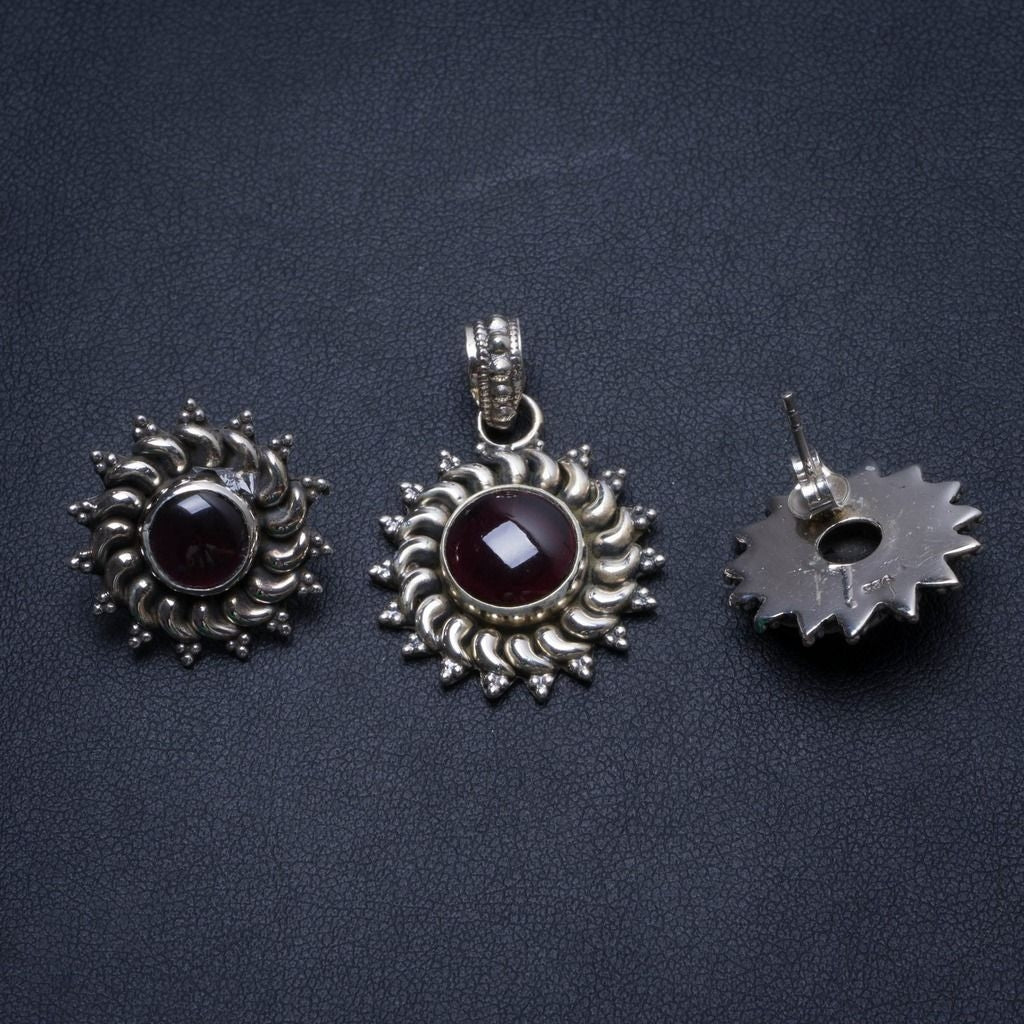 Amethyst Mexican 925 Sterling Silver Jewelry Set, Earrings Stud:3/4