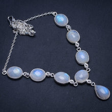 Natural Rainbow Moonstone Handmade Mexican 925 Sterling Silver Y Necklace 17.5" T8581