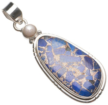 Natural Copper Chalcedony and River Pearl Handmade Boho 925 Sterling Silver Pendant 2" T2814