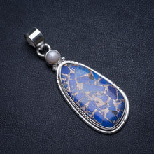 Natural Copper Chalcedony and River Pearl Handmade Boho 925 Sterling Silver Pendant 2" T2814