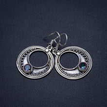 Natural Mystical Topaz Handmade Boho 925 Sterling Silver Earrings 1 1/2" T4239