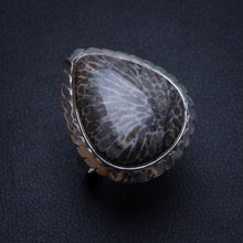 Natürlicher Septarian Geode Handgefertigter Boho Ring aus 925er Sterlingsilber, US-Größe 6 T7074