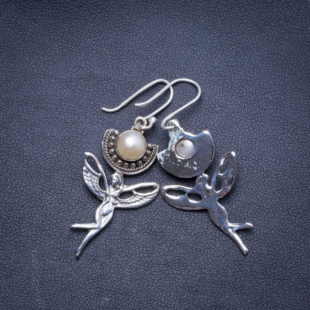 Natural River Pearl Handmade Unique 925 Sterling Silver Earrings 2