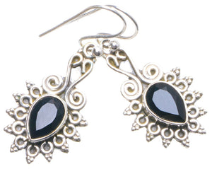 Natural Black Onyx Handmade Unique 925 Sterling Silver Earrings 1.5" X4469