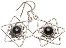 Natural Black Onyx Handmade Unique 925 Sterling Silver Earrings 1 1/2" T3303