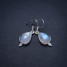 Natural Rainbow Moonstone Handmade Indian 925 Sterling Silver Earrings 1 1/4" T3817