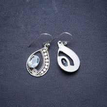 Natürliche blaue Topas handgefertigte einzigartige 925 Sterling Silber Ohrringe 1,25" X4319