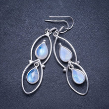 Natural Rainbow Moonstone Handmade Unique 925 Sterling Silver Earrings 2.25" X4304