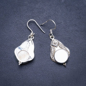 Natural Mother Of Pearl Handmade Unique 925 Sterling Silver Earrings 1.75" X4289