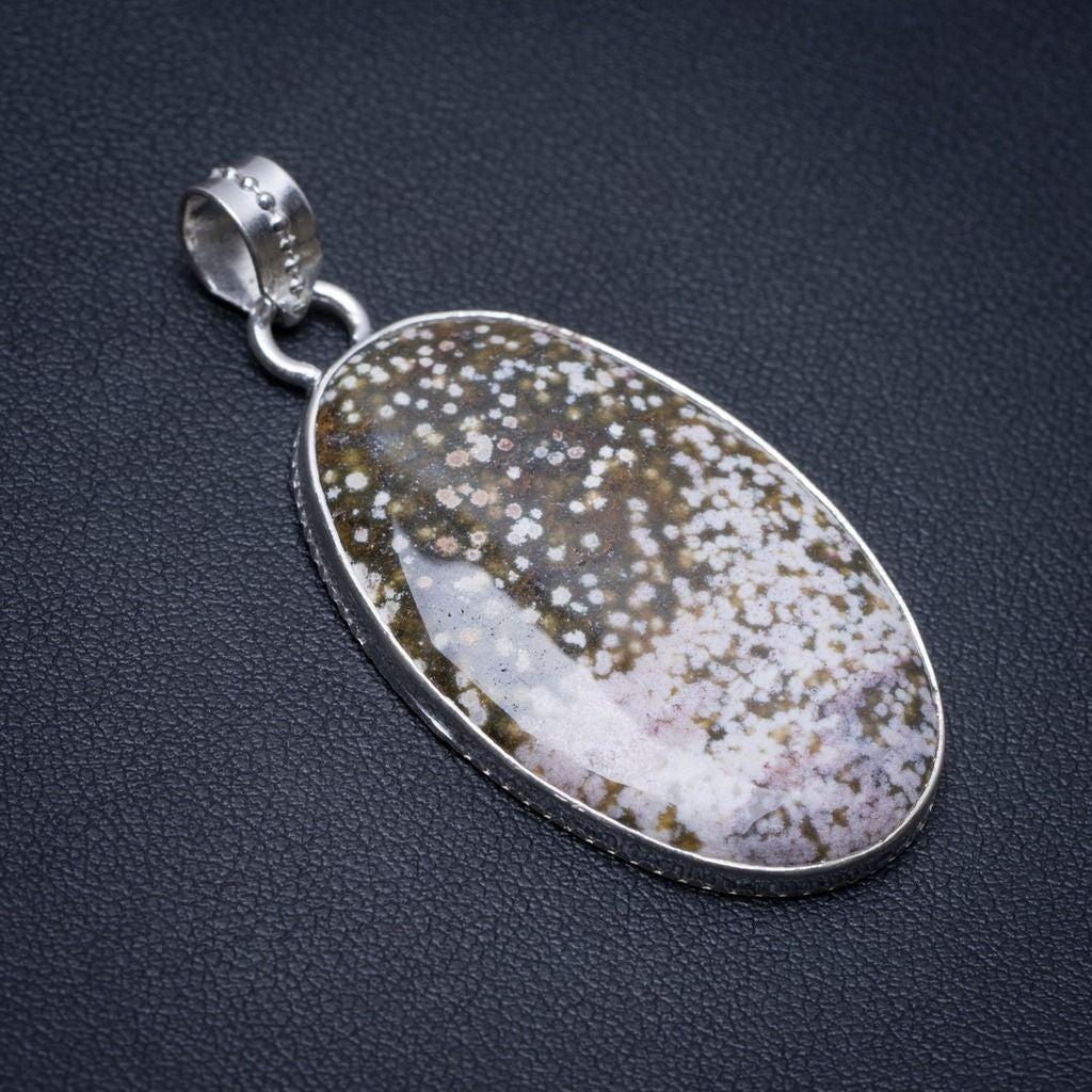 Natural Ocean Jasper Boho Style 925 Sterling Silver Pendant 2